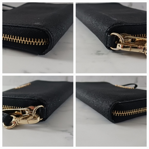 Michael Kors Black Sparkly Phone Wallet Wristlet - Picture 5 of 14